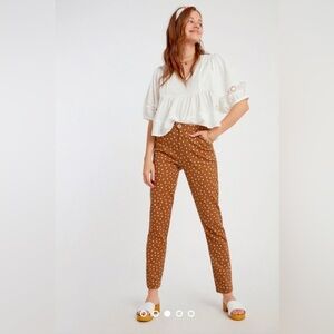 Anthropologie The Essential Slim Polka Dot Tweed Trouser Women’s size 12 preppy